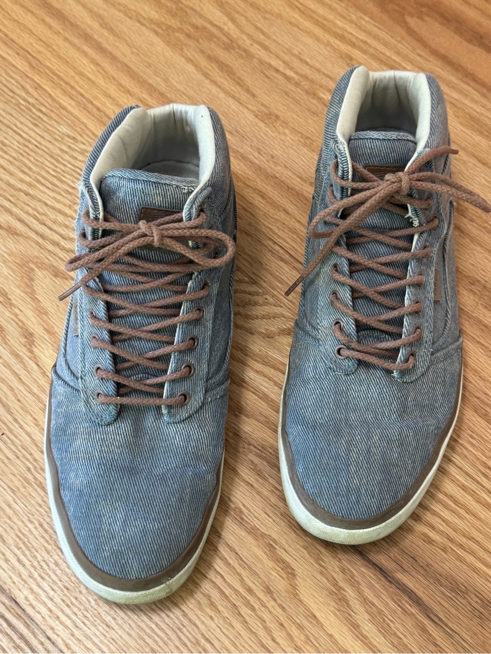 Vans OTW Bedford+ Acid Blue Denim Mid Top Skate Shoes Men's Size 13